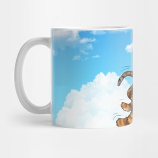 ginger cat on a windy day Mug